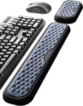Vaydeer Wrist Rest for Keyboard and Mouse, Computer Ergonomic Wrist Support Pad, Soft Memory Foam Arm Cushion for Desk, Palm Hand Office Laptop Typing-Dark Blue and Black