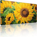 XXL Large Gaming Mouse Pad, 35.4 x 15.7 inches, with Non Slip Rubber Base, Extended Keyboard Pad for Home Computer Office Workstations, Large Laptop Mouse Pads Sunflower
