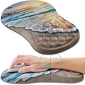 Hokafenle Ergonomic Mouse Pad Wrist Support, Wrist Rest Mousepad for Carpal Tunnel with Integrated Memory Foam Slope Massage Bulge (11.8x7.9 inch,Beach Sunset)