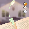 Gritin 9 LED Rechargeable Book Light for Reading in Bed - Eye Caring 3 Color Temperatures,Stepless Dimming Brightness,80 Hrs Runtime Small Lightweight Clip On Book Reading Light -Cyan