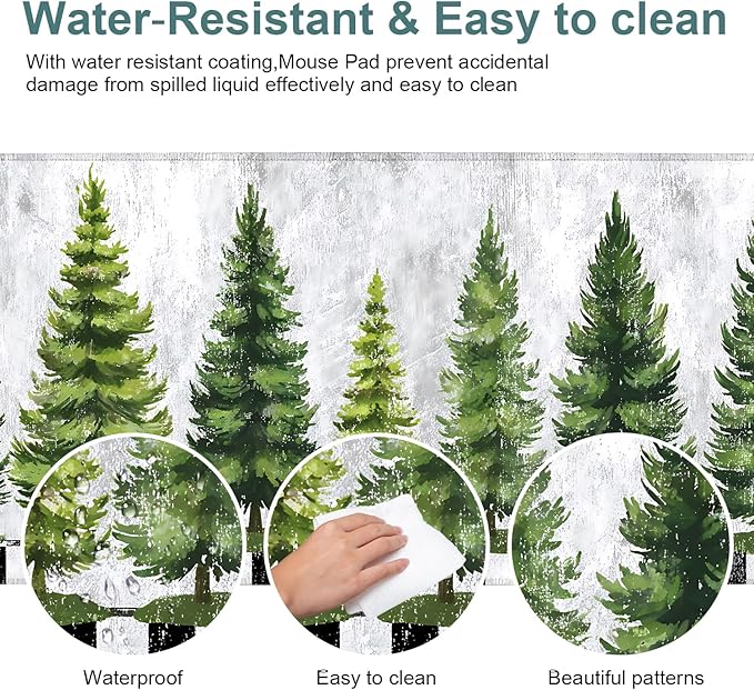 Christmas Tree Extended Gaming Mouse Pad 31.5x11.8inches Large Desk Mat Anti-Slip Rubber Base & Durable Stitched Edges for Gamers Smooth Mouse Writing Surface for Desk Office/Home