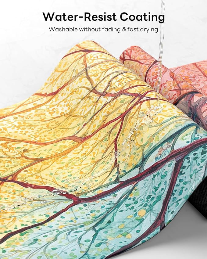 Nature Mouse Pad, 31.5 x 11.8 Large Desk Mat with Stitched Edges & Non-Slip Base, Mousepad for Office, Home, Work, Sunset Tree