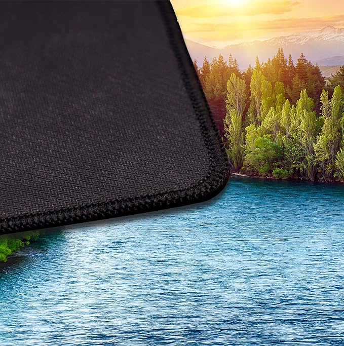 Large Extended Gaming Mouse Pad with Stitched Edges, Non-Slip Waterproof Rubber Base Mouse Pad for Office, Computer, Keyboard, Laptop and Home Desk Pad 35.4 x 15.7 x 0.12 Inch (Sunset Forest)