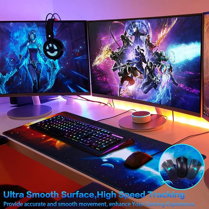 Canjoy Gaming Mouse Pad, Large Extended Mouse Pad Big Computer Mousepad for Home Office Gaming Work 31.5x15.7inch