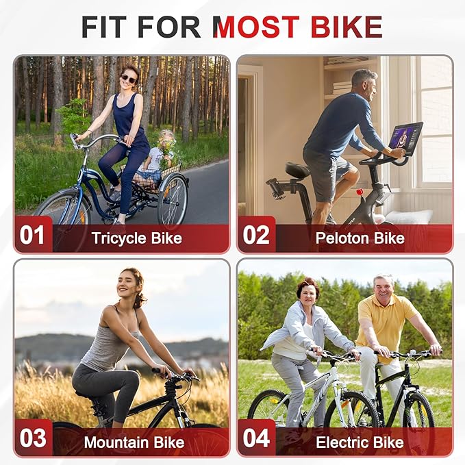 BLUEWIND New Noseless Oversized Bike Seat, Wide Bicycle Saddle Novel Backrest Design for Electric Bike, Universal Fit Exercise Bike or Road Stationary Bike Seat Cushion for Men & Women