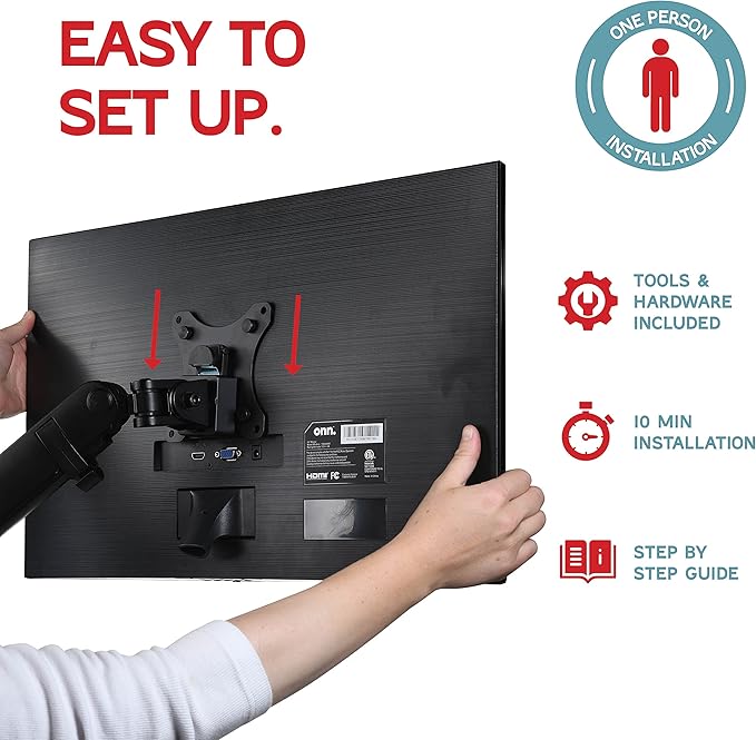 Dual Monitor Arm Stand for 35 Inch Screens - Full Adjustable VESA Mount for 2 Monitors, Heavy Duty Dual Monitor Desk Mount Compatible with C Clamp, Grommet Mounting Base, Holds 26.4lbs per Arm, Black