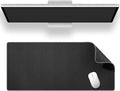 ALOANES Black Waterproof Desk Mat, Large, with Extended Mouse Mat, Office Desk Protector with Anti-Slip Base, Stitched Edge, Grain Jacquard Surface, Perfect for Gamer, Home, XL,11.81''x27.56''x0.12'
