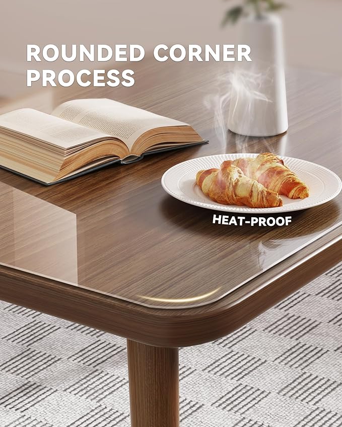 Oterri Clear Writing Desk Pad, 16’’x36” Heat Resistant Waterproof PVC Round Edge Durable Desk Protect Mat, Anti-Static Writing Mat Table Protector