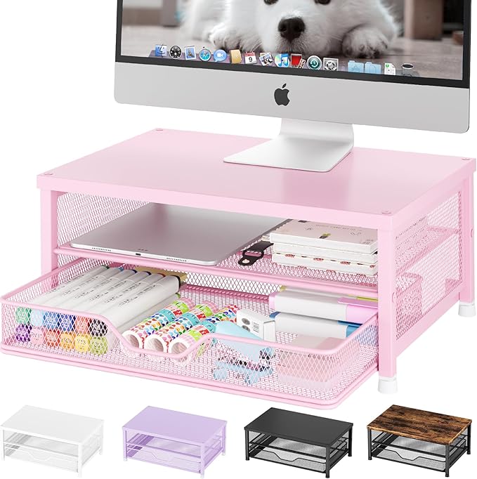 OPNICE Computer Monitor Stand Riser – Pink