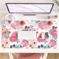 QIYI Large Mouse Pad, Pink Floral Desk Mat for Desktop, Women Girls PU Leather Waterproof Gaming Mousepad, Computer Laptop Desk Accessories Protector Writing Pads for School Office Home 31.5" x 15.7"