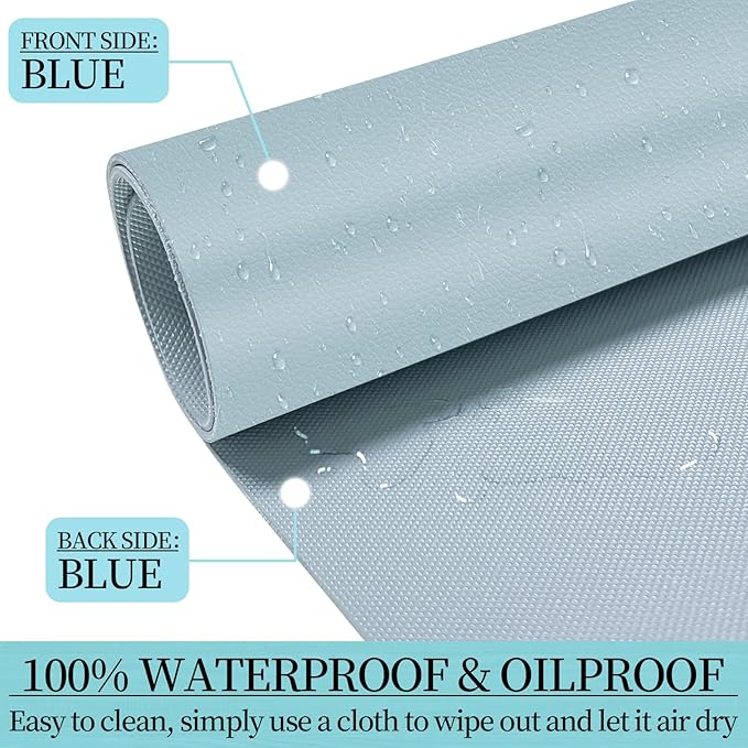 Large Desk Pad Mat, Leather Blue Desk Mat for Desktop, Computer Desk Mouse Pad Non-Slip, Waterproof Keyboard Mat for Office/Home/Decor, 31.5" x 15.7"