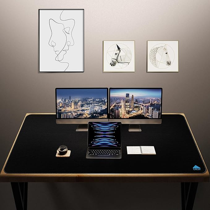 Cacoy 63”x24” Huge Gaming Mouse Pads, Extended PC Computer Mouse Mat, Smooth Tracking Surface XXXL Large Mouse Pad for Desk, Giant Office and Home Keyboard Pad, Oversized Desk Matt for Desktop, Black