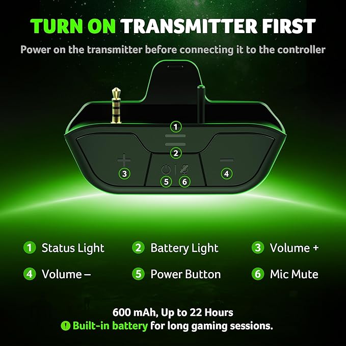 acer Wireless Gaming Headset for Xbox Series X|S & Xbox One, Bluetooth 5.4 Headphones with Noise Canceling Mic, 3D Surround Sound, 40H Battery, Compatible with PC, PS5, Switch, Mac - Black Green