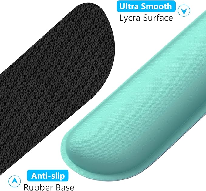 Dapesuom Enlarge Keyboard Wrist Rest Pad, Cute Memory Foam Wrist Rest for Computer Keyboard, Ergonomic Keyboard Mouse Wrist Support for Comfortable Typing, Comfort for Office, Gaming, Laptop, Green