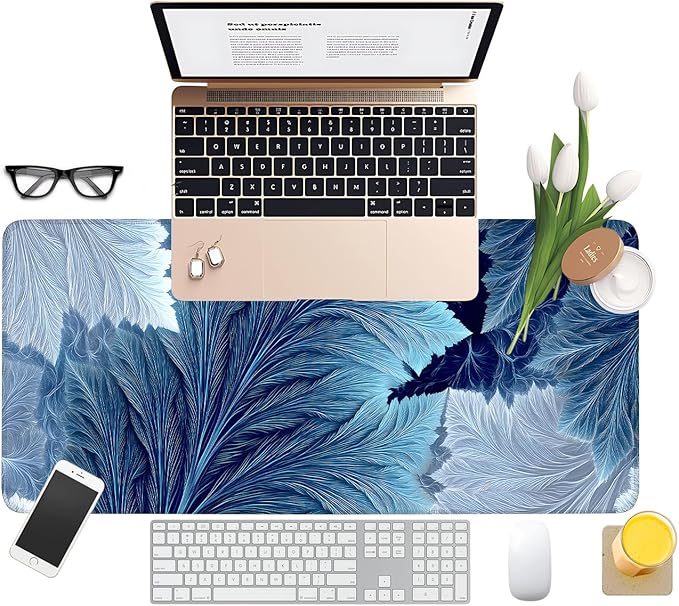 Spring Leaves Extended Gaming Mouse Pad 31.5x11.8inches Large Desk Mat Anti-Slip Rubber Base & Durable Stitched Edges for Gamers Smooth Mouse Writing Surface for Desk Office/Home