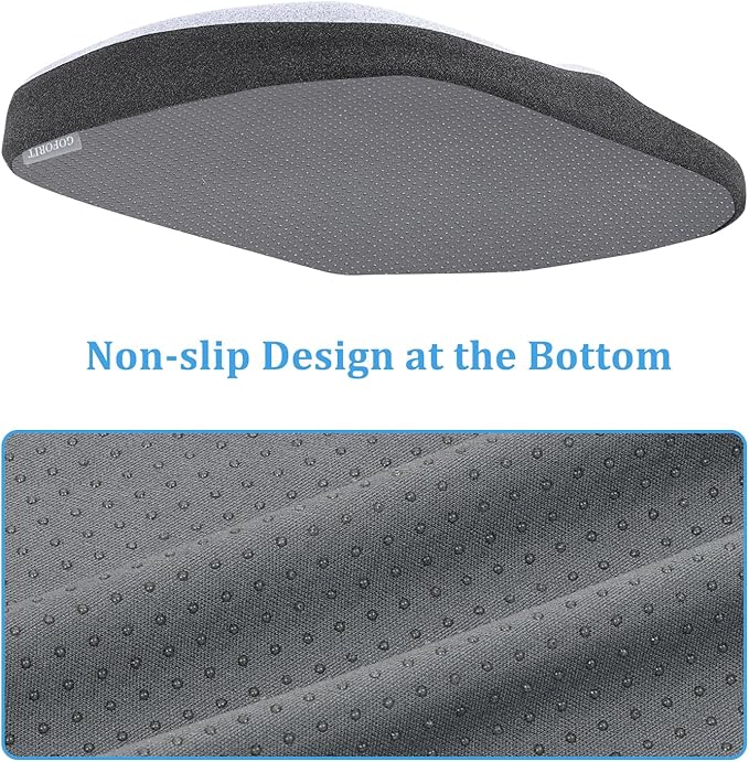 GOFORIT Molded Memory Foam Seat Cushion, Patent Dual-Layer Foam Design Office Chair Pad, Ergonomic Coccyx Cushion for Sciatica Pain Relief,Light Grey