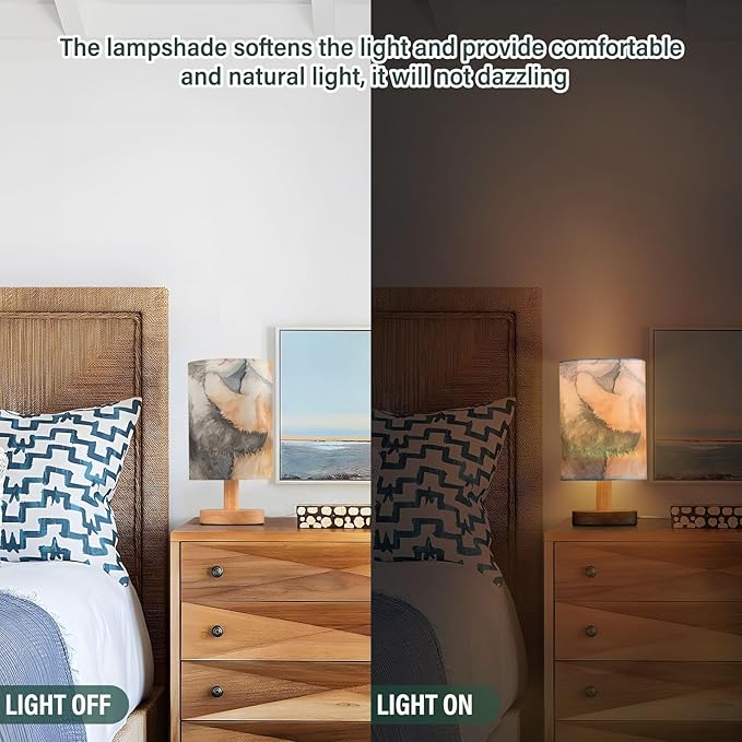 Cat Hug LED Table Lamp, Bedside Lamp with Linen Lampshade, Flicker-Free Eye Care USB Plug in Nightstand Lamp, for Bedroom and Office