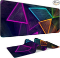 Colorful Extended Gaming Mouse Pad 35.4x15.7Inch Large Desk Mat Anti-Slip Rubber Base & Durable Stitched Edges for Gamers Smooth Mouse Writing Surface for Desk Office/Home