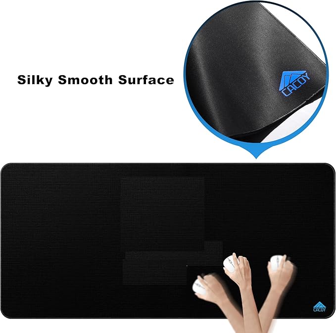 Cacoy 43" x 20" Extended Computer Rectangular Mouse Pad XXL, Oversized Large Mousepad for Full Desk, Non-Slip Rubber Base Desktop Keyboard Mouse Mat, Extended Office Desk Mat (Black)
