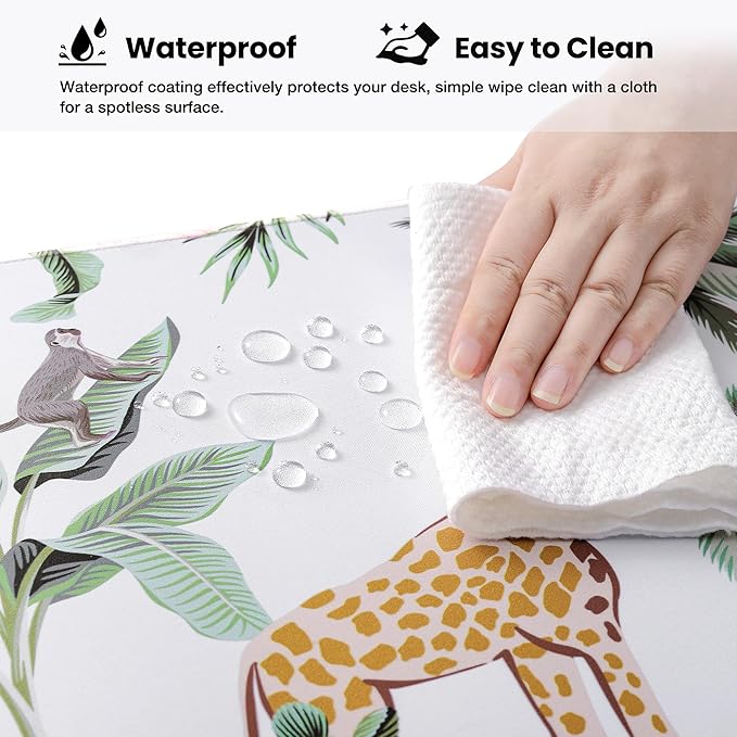 ALOANES Waterproof Mouse Pad with Durable Stitched Edge, Large Gaming Keyboard Pad, Non-Slip Rubber Base, Extended Desk pad for Gamer, Office & Home, Zoo Mousepad 31.5''x 11.8''x 0.12''