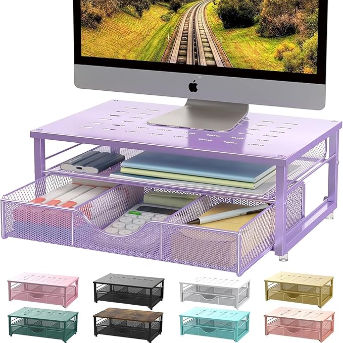 gianotter Computer Monitor Stand Riser – Dark Green