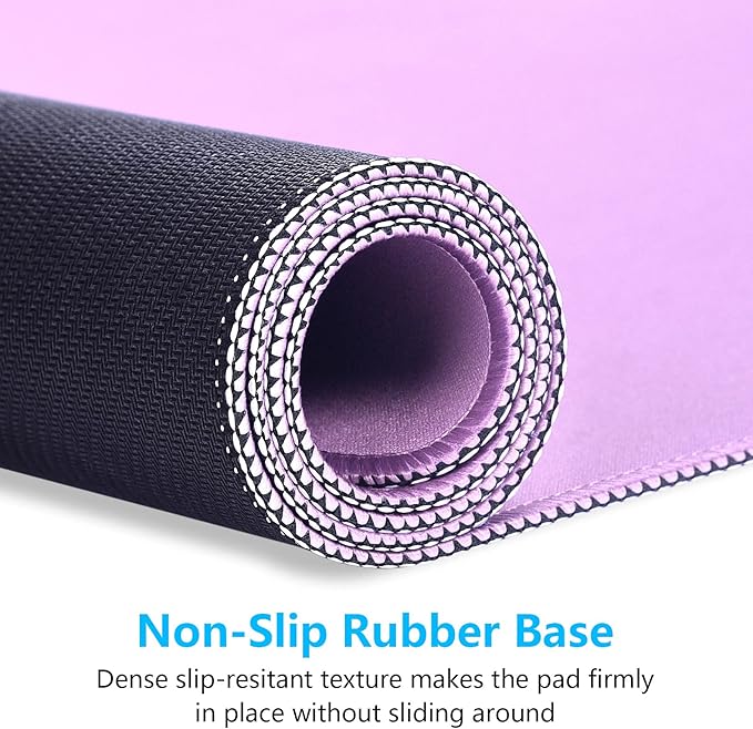 Dapesuom Large Gaming Mouse Pad, Extended Mouse Mat with Stitched Edges, Full Size Keyboard Pad with Non-Slip Base, Big XXL Computer Desk Mats for Gamer, Laptop, Office, 35.5 x 15.7in, Vanilla Purple