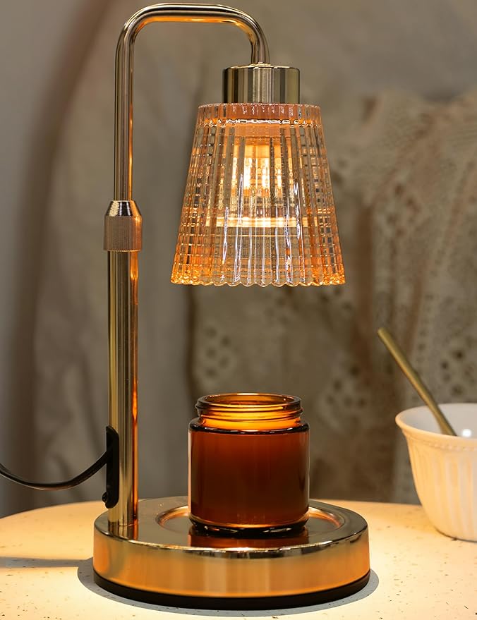 Candle Warmer Lamp with Timer Dimmable, Birthday Gifts for Women Mom, House Warming Gifts New Home Decor, Wax Melt Warmer for Jar Candles with 2 Bulbs