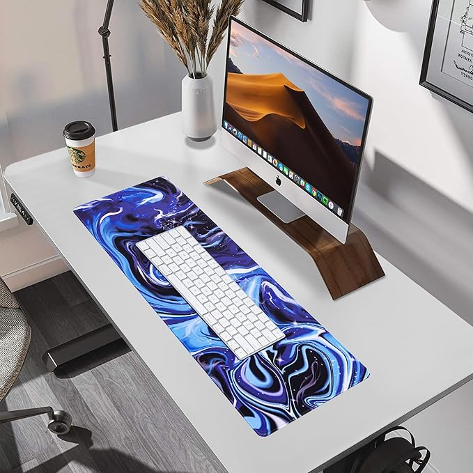 ALOANES Waterproof Mouse Pad with Durable Stitched Edge, Large Gaming Keyboard Pad, Non-Slip Rubber Base, Extended Desk pad for Gamer, Office & Home, Fluid Mousepad 27.6''x 11.8''x 0.12''