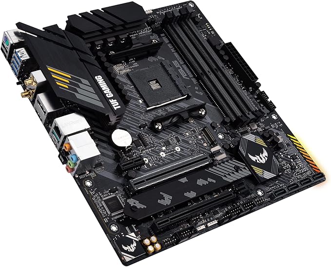 ASUS TUF GAMING B550M-PLUS WiFi II AMD AM4 (3rd Gen Ryzen) microATX gaming motherboard (PCIe 4.0, WiFi 6 2.5Gb LAN, BIOS FlashBack, HDMI 2.1, USB 3.2 Gen 2, Addressable Gen 2 RGB header and AURA Sync)