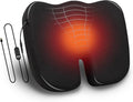 Mind Reader Heated Memory Foam Seat Cushion with Air-Cloud Support, Slim Ergonomic Cushion with 4 Heat Settings Timer and Auto Shut-Off, Black
