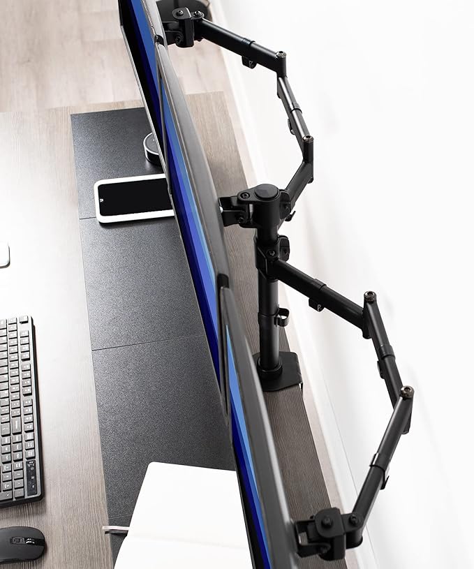 VIVO Triple Monitor Adjustable Heavy Duty Mount, Articulating Stand for 3 LCD Screens up to 24 inches STAND-V003M