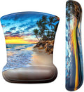 ITNRSIIET Mouse Pad Wrist Support Keyboard Wrist Rest Pad Ergonomic Mousepad Non-Slip Memory Foam Keyboard Pad Easy Typing Pain Relief Perfect for PC Laptop Gaming Office, Beach