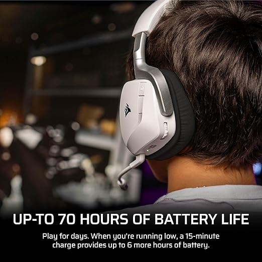 Corsair Void v2 Wireless Gaming Headset with Bluetooth for PC, PS5, PS4, Switch & Mobile – Dolby Atmos, Dual Wireless Multiplatform, Long Battery Life, Fast Charging – Dual Tone