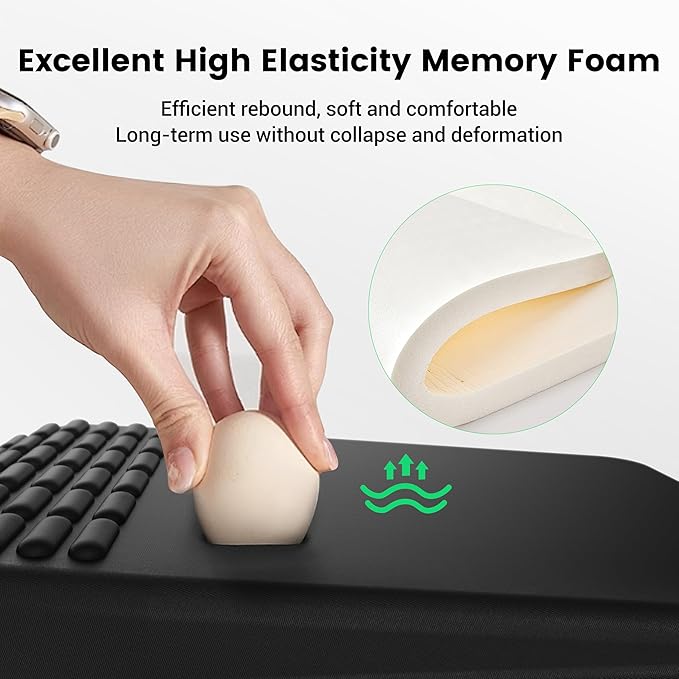 MEKASS Mouse Pad with Wrist Rest, Ergonomic Slope Mousepad for Carpal Tunnel, Memory Foam Desk Computer Wrist Support Mouse Pad with Non-Slip PU Base for Office Home (Beach)