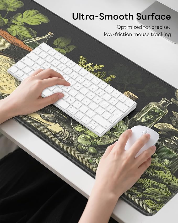 Skull Mouse Pad, 31.5 x 11.8 Large Desk Mat with Stitched Edges & Non-Slip Base, Mousepad for Office, Home, Work, Cool Skull