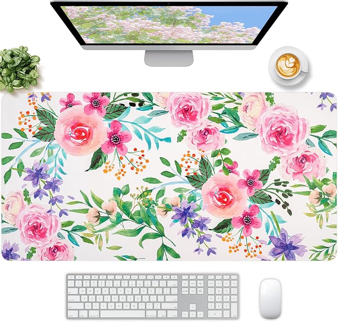 Large Desk Mat, Desk Matt for Desktop, Women Girls Waterproof Large Keyboard Pad, Cute Computer Mat for Office Work/Home/Decor/Desktop Accessories (35.4"x16.9")