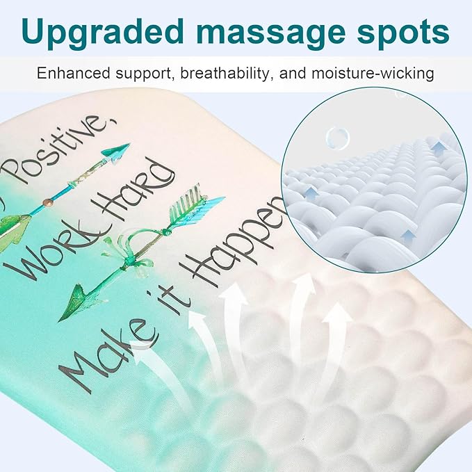 Ergonomic Sloped Mouse Pad with Massage Wrist Rest, Wrist Mouse pad with Memory Foam Non-Slip PU Base, Mouse Pad with Wrist Support for Wireless Mouse & Desk, Y Make it Happen
