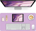 Non-Slip Desk Pad Mat, Leather Purple Desk Mat for Desktop, Large Mouse Pad, Waterproof Computer Mouse Mat Desktop Protector for Office/Home, 23.6" x 13.7"