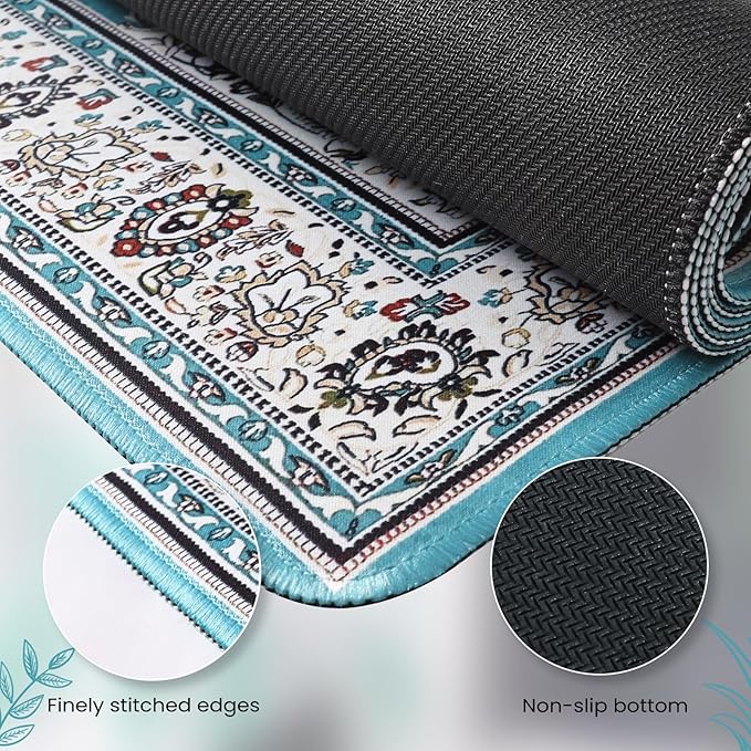 iCasso Large Desk Mat for Keyboard and Mouse,Retro Desk Pad,Non Slip Keyboard Mat with Stitched Edges,Long Extended Mouse Pad for Office Home School (35.4×15.7 Inches)