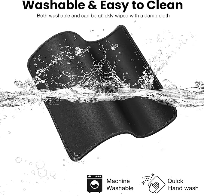 ALOANES Mouse Pad with Stitched Edge, Non-Slip Rubber Base Mouse Mat for Laptop& Computer, Small Mouse Pad for Gamer, Office & Home, Black Square Mousepad 9.8''x 8.3''x 0.08''