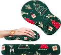 MEKASS Christmas Mouse Pad Ergonomic Mouse Pad and Keyboard Wrist Rest Set, Memory Foam Desk Wrist Support for Computer Keyboard, Non-Slip Wrist Rest for Typing Gaming Office (Green Christmas Tree)