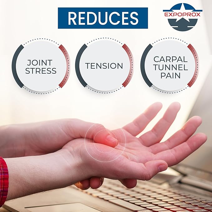 Wearable Gaming Wrist Rest for Keyboard, Mouse pad, Laptop, and PC Work or Gamer Support. (Black, S-M)