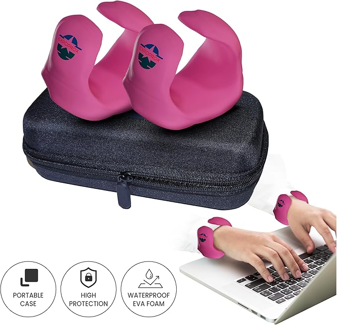 Wearable Gaming Wrist Rest for Keyboard, Mouse pad, Laptop, and PC Work or Gamer Support. (Pink, X-XL)