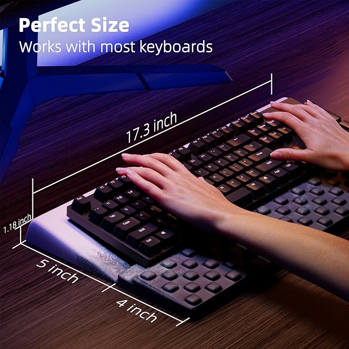 Ospelelf Keyboard Wrist Rest Pad, Comfy Ergonomic Keyboard Stand Holder, Office Desk Accessories, Work from Home Essentials, Green Forest Pattern