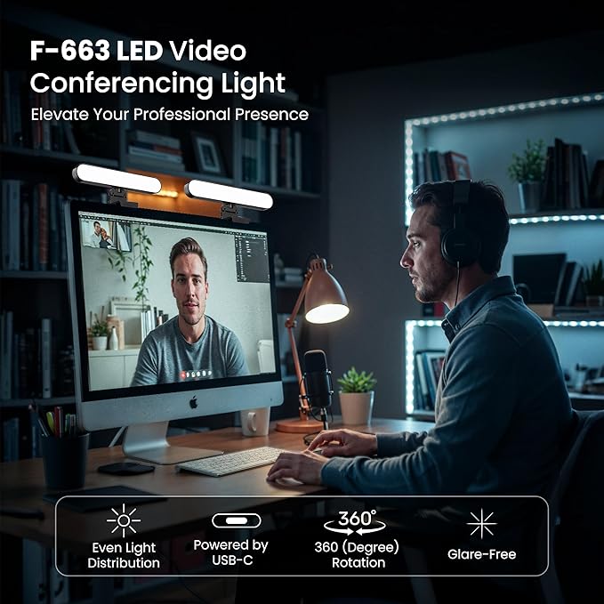 Monitor Light Bar for Computer & Laptop – Remote&Touch Control, Streaming Video Light, Adjustable Key Light for Desk & Zoom Meetings, Screen Lamp with Remote Control, USB Powered Computer Light