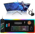 TopMade Mouse Pad with Wireless Charging, 31.5" x 11.81" Large Desk Mat RGB Gaming Mousepad, LED Desk Pad Keyboard Pad, Waterproof Desk Pad (Includes 20W PD Power Adapter & 6.56ft Woven Cable)