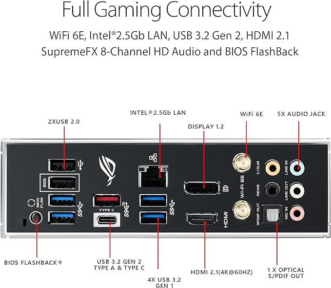 Asus ROG Strix B550-F Gaming WiFi II AMD AM4 (3rd Gen Ryzen) ATX Gaming Motherboard (PCIe 4.0,WiFi 6E, 2.5Gb LAN, BIOS Flashback, HDMI 2.1, Addressable Gen 2 RGB Header and Aura Sync)