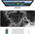 XL Gaming Mouse Pad, 31.5x15.7'' Large Desk Mat with Anti-Slip Rubber Base & Stitched Edges for Gaming, Office, Home, Linear Map