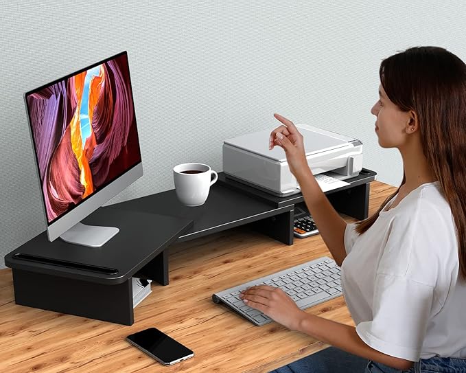 Zimilar Dual Monitor Stand Riser – Wood