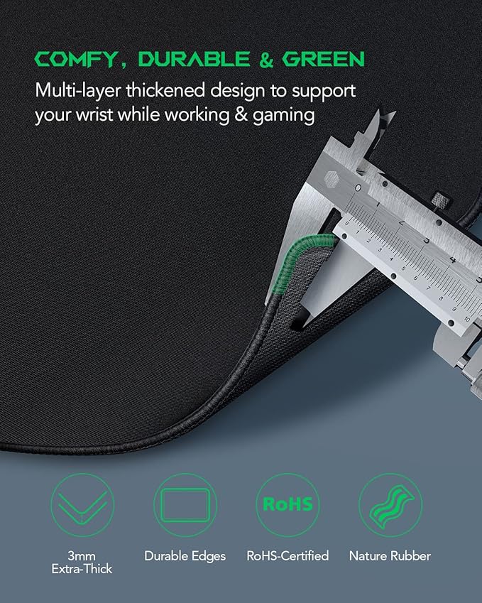 Black Shark Gaming Mouse Pad Desk Mat 47.2” x 23.6”, Oversized Large Mouse Pad, Non-Slip Mousepad, Super-Thick with Special-Textured Surface, Anti-Fray Stitched Edges, Desk Pad Manta P4